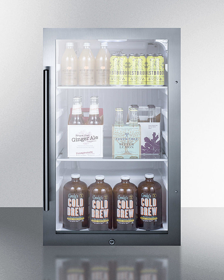 Summit Shallow Depth Indoor/Outdoor Beverage Cooler SPR489OSCSS-Beverage Centers-The Wine Cooler Club