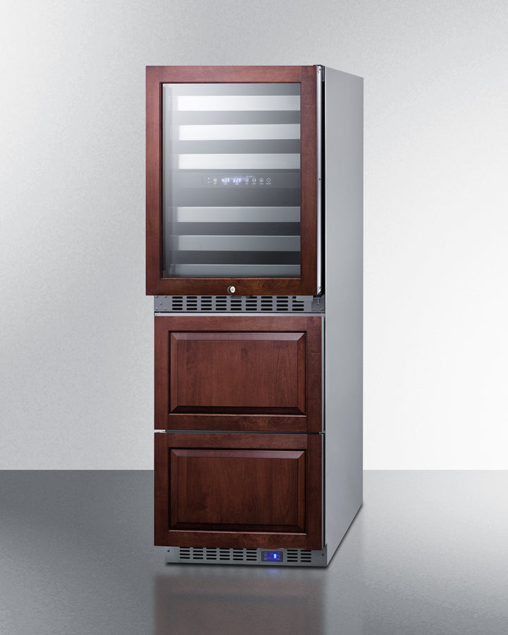 Summit 24" Wide Combination Dual-Zone Wine Cellar and 2-Drawer All-Freezer (Panels Not Included) SWCDAF24PNR-Wine Cellars-The Wine Cooler Club