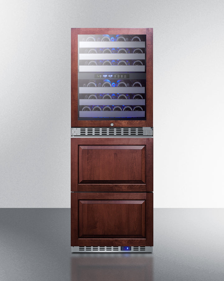 Summit 24" Wide Combination Dual-Zone Wine Cellar and 2-Drawer All-Freezer (Panels Not Included) SWCDAF24PNR-Wine Cellars-The Wine Cooler Club