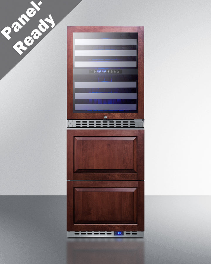 Summit 24" Wide Combination Dual-Zone Wine Cellar and 2-Drawer All-Refrigerator (Panels Not Included) SWCDAR24PNR-Wine Cellars-The Wine Cooler Club