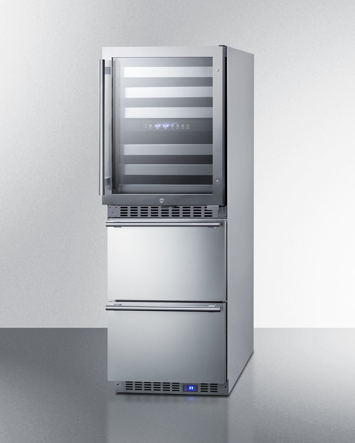 Summit 24" Wide Combination Dual-Zone Wine Cellar and 2-Drawer All-Refrigerator SWCDAR24-Wine Cellars-The Wine Cooler Club