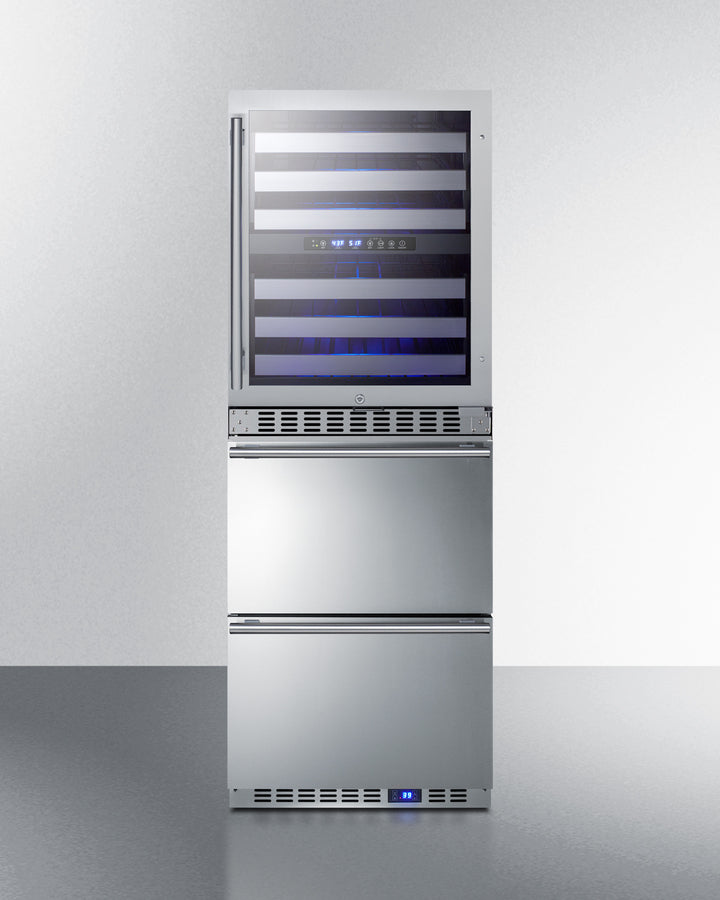Summit 24" Wide Combination Dual-Zone Wine Cellar and 2-Drawer All-Refrigerator SWCDAR24-Wine Cellars-The Wine Cooler Club