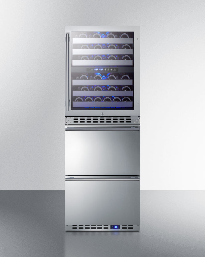 Summit 24" Wide Combination Dual-Zone Wine Cellar and 2-Drawer All-Refrigerator SWCDAR24-Wine Cellars-The Wine Cooler Club
