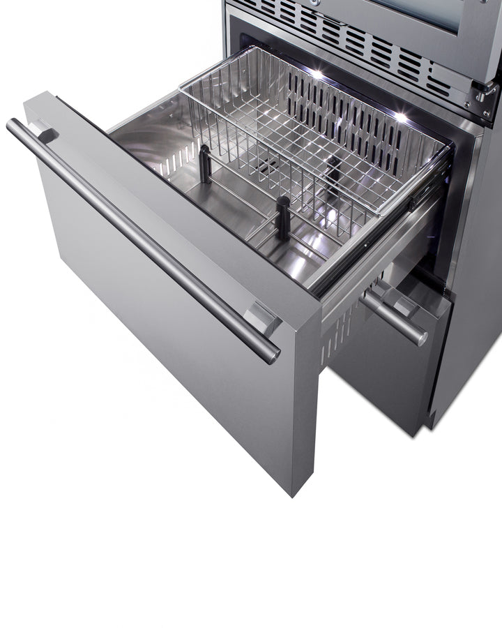 Summit 24" Wide Combination Dual-Zone Wine Cellar and 2-Drawer All-Refrigerator SWCDAR24-Wine Cellars-The Wine Cooler Club