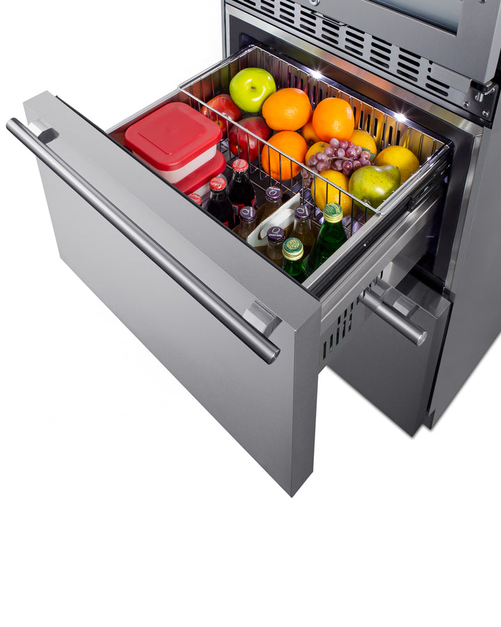 Summit 24" Wide Combination Dual-Zone Wine Cellar and 2-Drawer All-Refrigerator SWCDAR24-Wine Cellars-The Wine Cooler Club