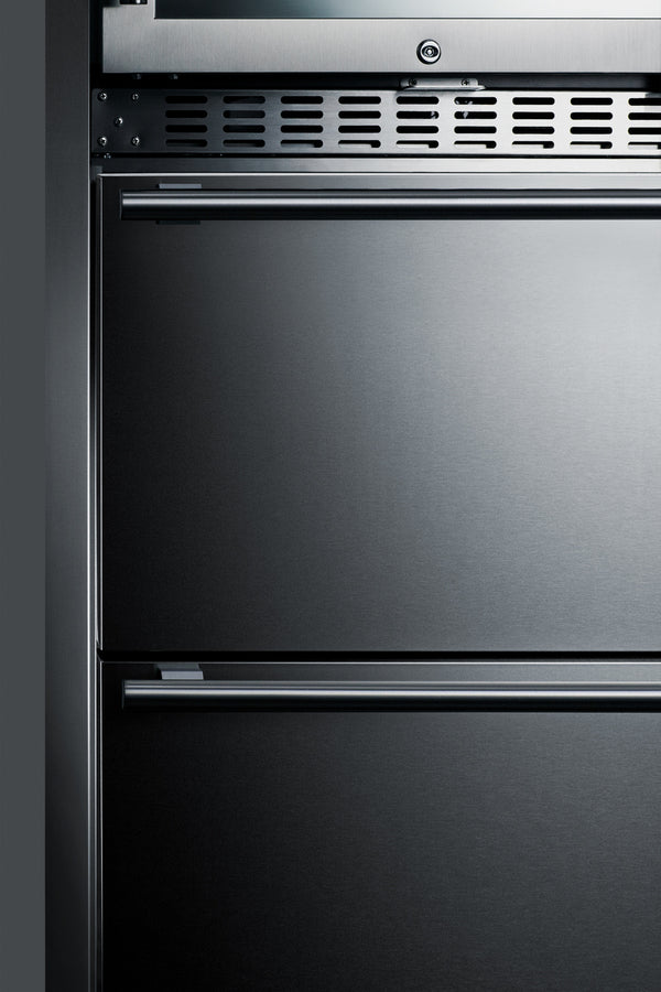 Summit 24" Wide Combination Dual-Zone Wine Cellar and 2-Drawer Refrigerator-Freezer SWCDRF24-Wine Cellars-The Wine Cooler Club