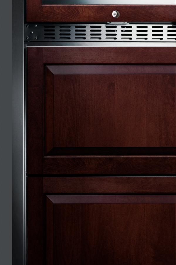 Summit 24" Wide Combination Dual-Zone Wine Cellar and 2-Drawer All-Refrigerator (Panels Not Included) SWCDAR24PNR-Wine Cellars-The Wine Cooler Club