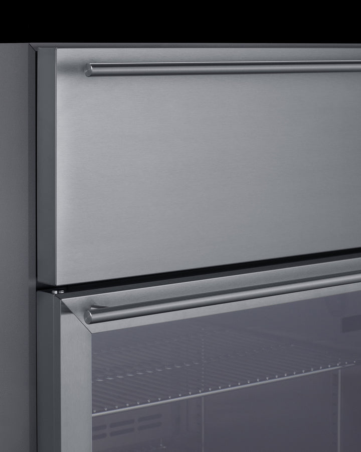 Summit 24" Wide Built-In Commercial Beverage Refrigerator With Top Drawer SCR615TDCSS-Beverage Centers-The Wine Cooler Club