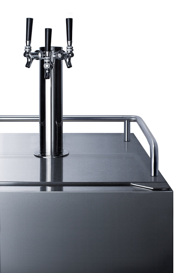 Summit 24" Wide Built-In Outdoor Beer Kegerator SBC683OSTRIPLE-Kegerators-The Wine Cooler Club