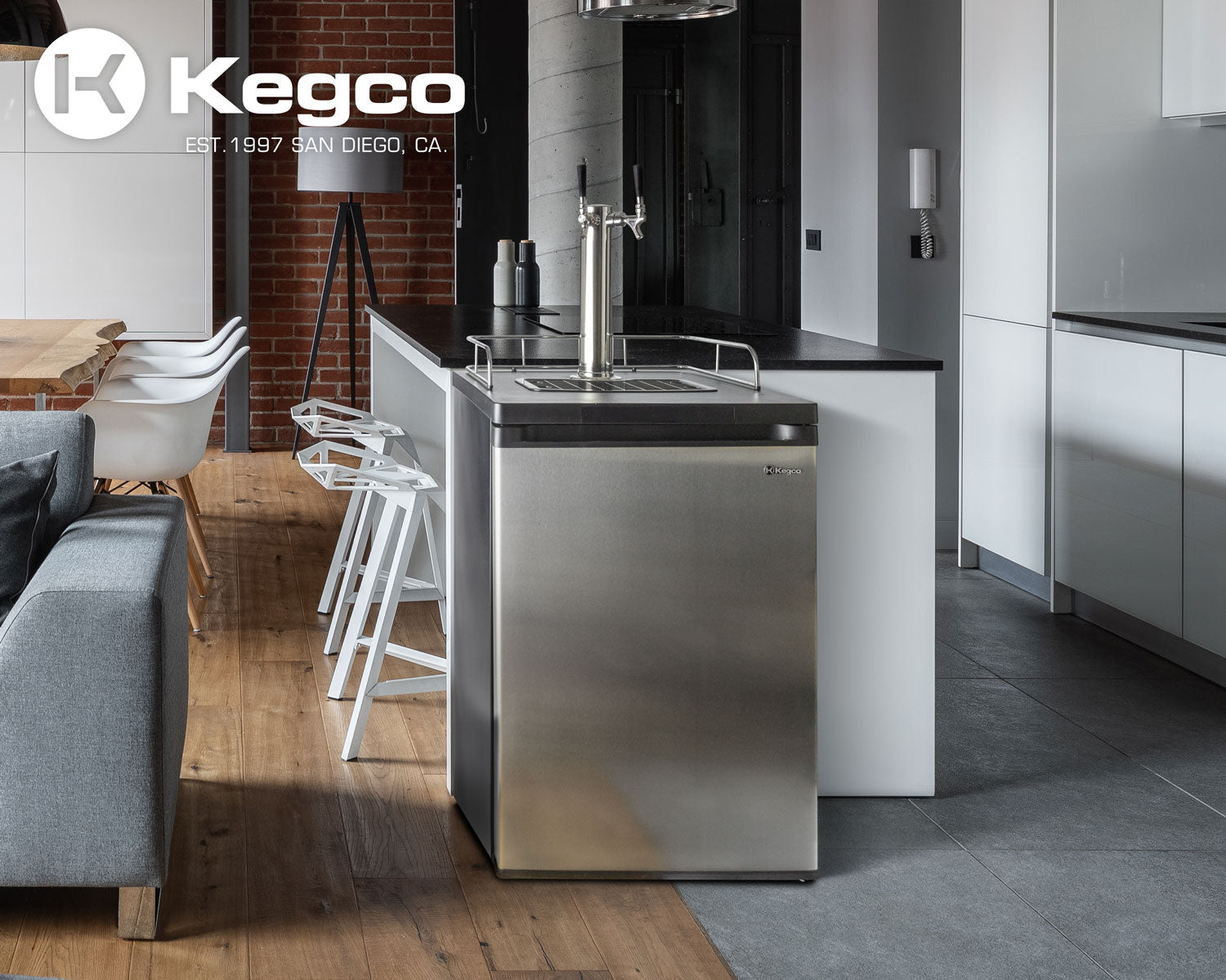 24" Wide Kombucha Dual Tap Stainless Steel Kegerator-Kegerators-The Wine Cooler Club