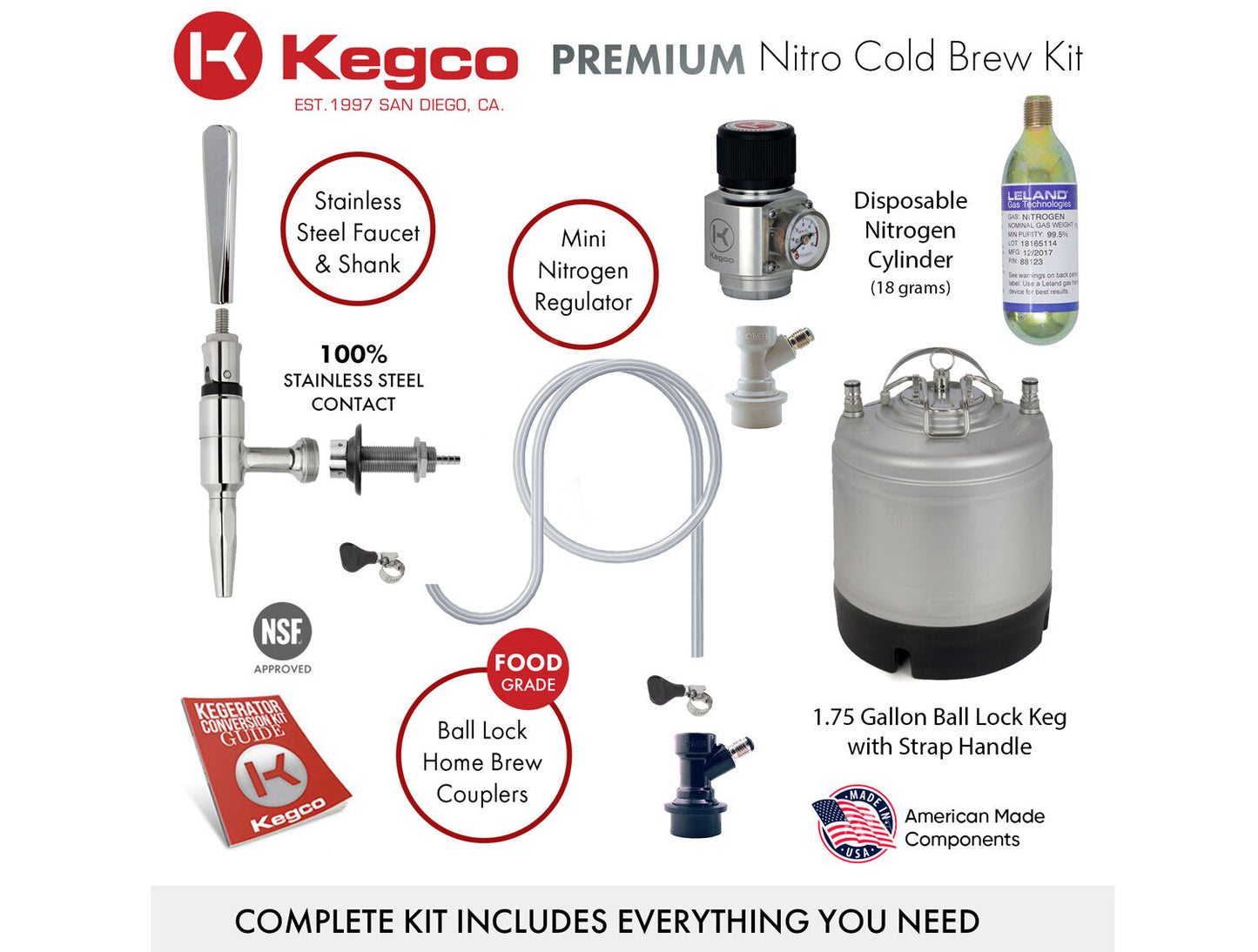 17" Wide Cold Brew Coffee Single Tap Black Mini Kegerator-Kegerators-The Wine Cooler Club