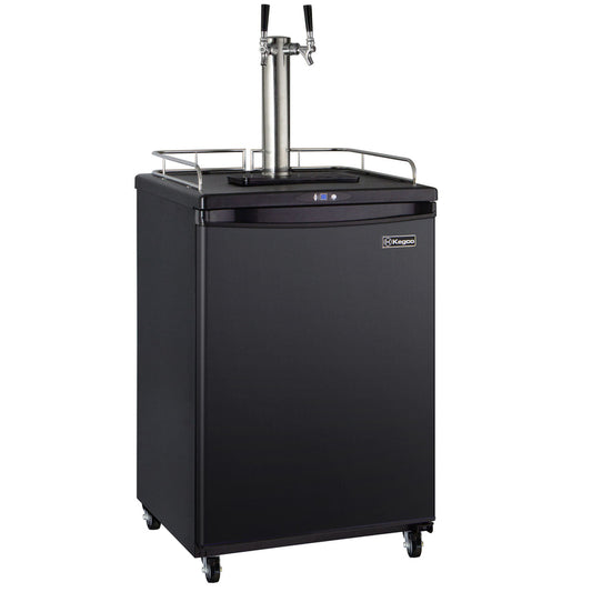 24" Wide Kombucha Dual Tap Black Commercial/Residential Kegerator-Kegerators-The Wine Cooler Club