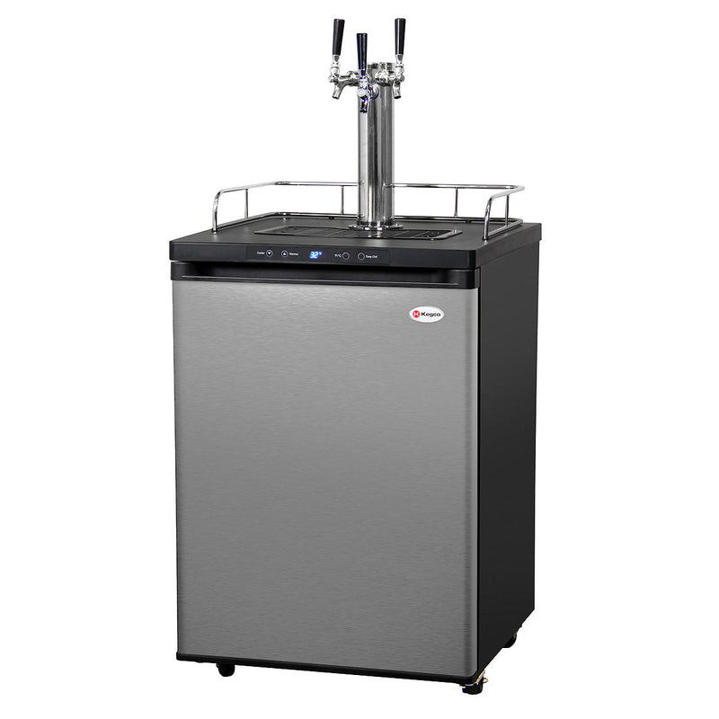 24" Wide Homebrew Triple Tap Stainless Steel Digital Kegerator-Kegerators-The Wine Cooler Club