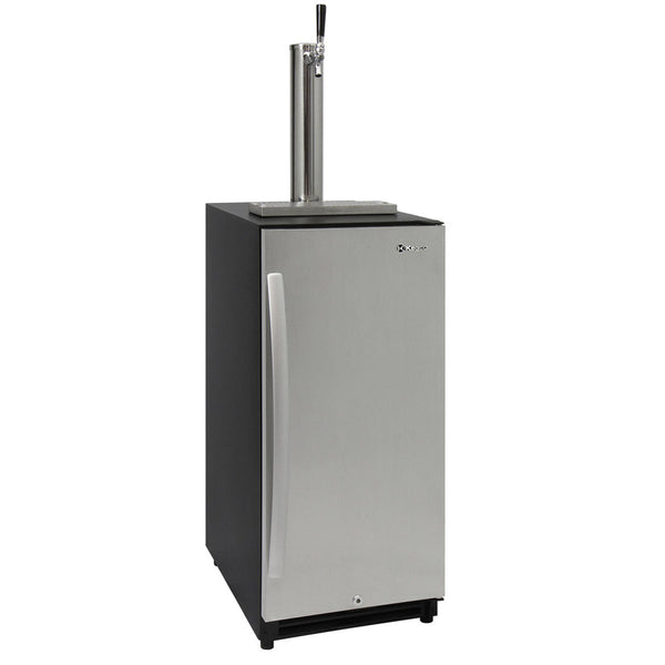 15 Wide Single Tap Stainless Steel Built-In Right Hinge Kegerator-Kegerators-The Wine Cooler Club