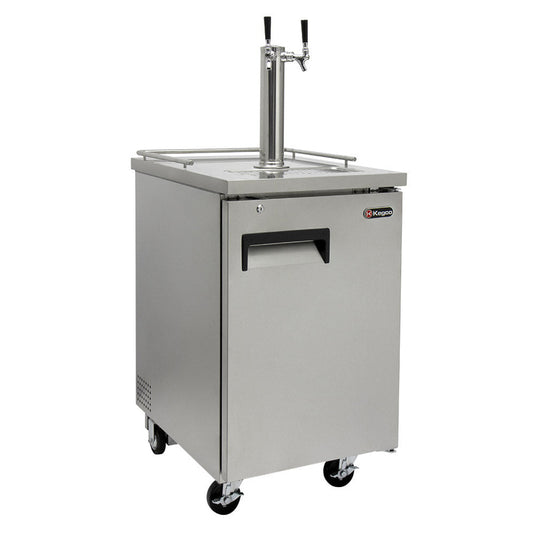 24" Wide Homebrew Dual Tap Stainless Steel Commercial Kegerator-Kegerators-The Wine Cooler Club