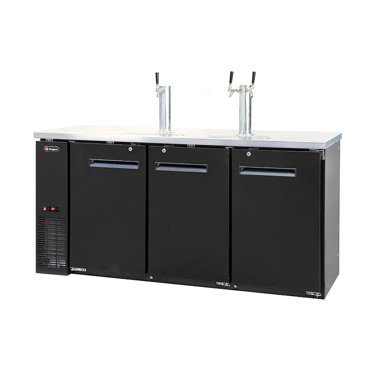 72" Wide Triple Tap Black Commercial Kegerator-Kegerators-The Wine Cooler Club