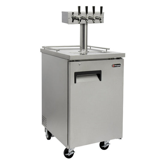 24" Wide Homebrew Four Tap All Stainless Steel Commercial Kegerator-Kegerators-The Wine Cooler Club