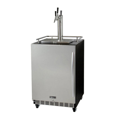 24" Wide Triple Tap Stainless Steel Commercial Built-In Left Hinge Kegerator with Kit-Kegerators-The Wine Cooler Club