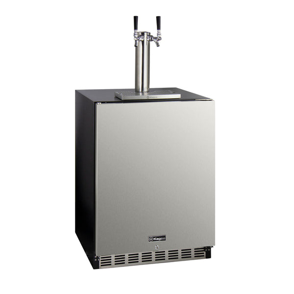 24 Wide Dual Tap Stainless Steel Built-In Left Hinge ADA Kegerator with Kit-Kegerators-The Wine Cooler Club
