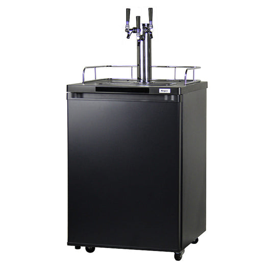 24" Wide Triple Tap Black Kegerator-Kegerators-The Wine Cooler Club