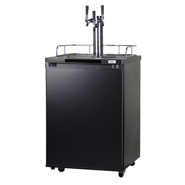 24 Wide Triple Tap Black Kegerator-Kegerators-The Wine Cooler Club
