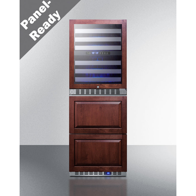 Summit 24" Wide Combination Dual-Zone Wine Cellar and 2-Drawer All-Refrigerator (Panels Not Included) SWCDAR24PNR-Wine Cellars-The Wine Cooler Club