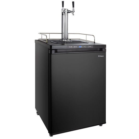 24" Wide Cold Brew Coffee Dual Tap Black Digital Kegerator-Kegerators-The Wine Cooler Club