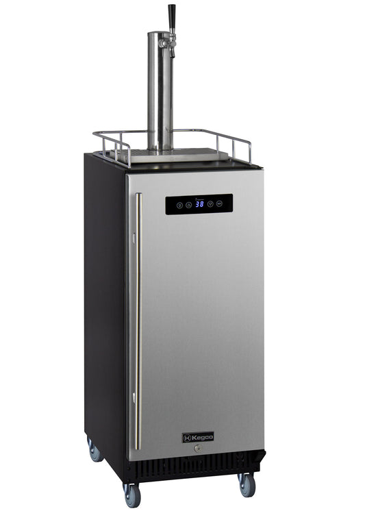 15" Wide Kombucha Single Tap Stainless Steel Commercial Kegerator-Kegerators-The Wine Cooler Club