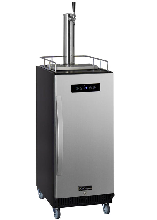 15" Wide Homebrew Single Tap Stainless Steel Commercial Kegerator-Kegerators-The Wine Cooler Club