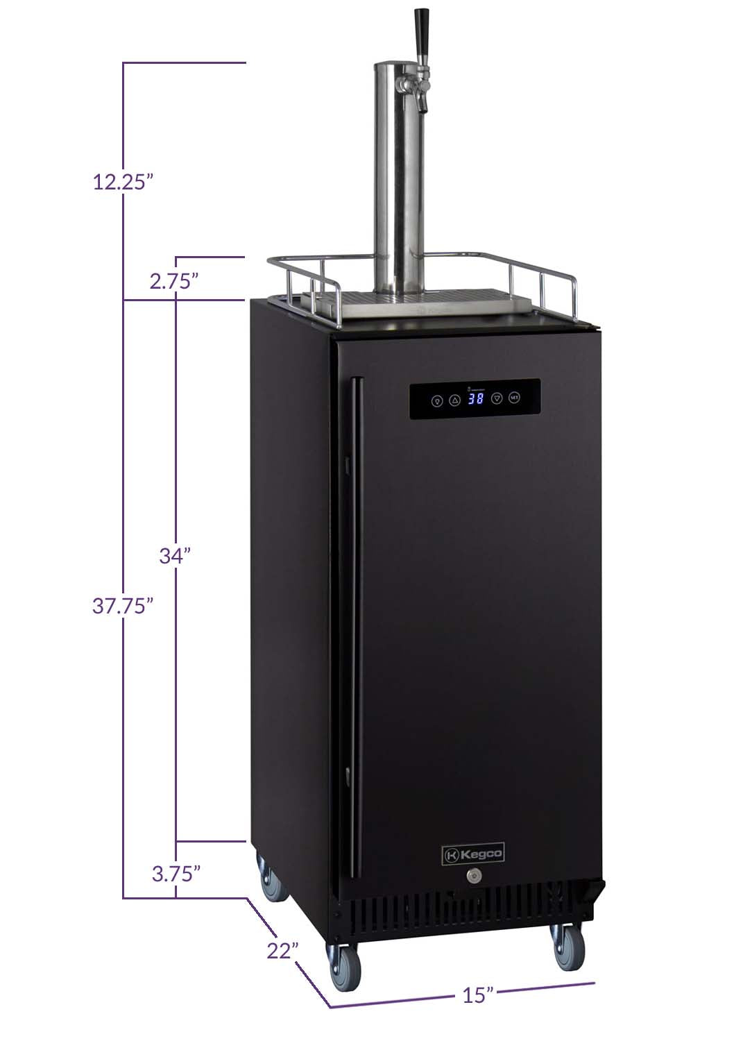 15" Wide Single Tap Black Commercial Kegerator-Kegerators-The Wine Cooler Club