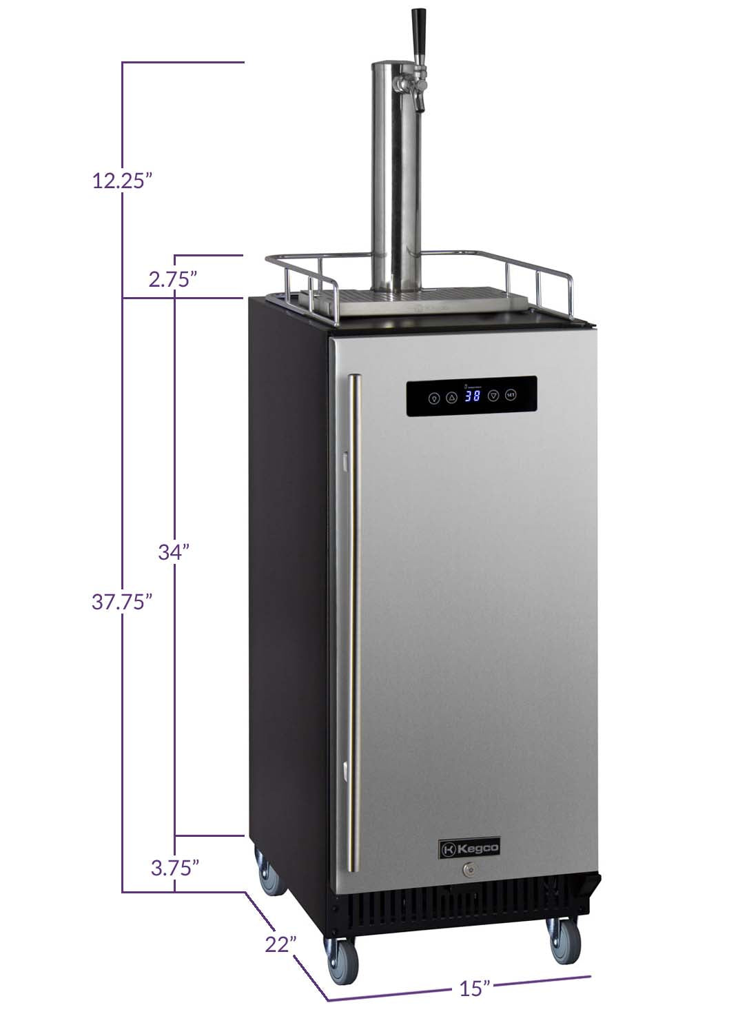 15" Wide Cold Brew Coffee Single Tap Stainless Steel Commercial Kegerator-Kegerators-The Wine Cooler Club