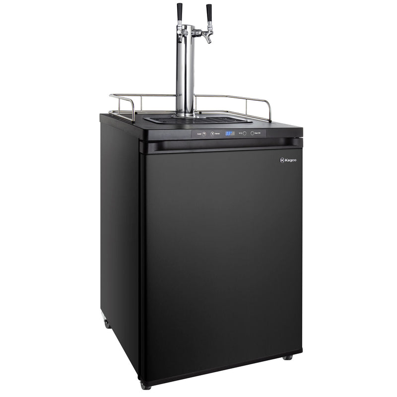 24" Wide Dual Tap Black Digital Kegerator-Kegerators-The Wine Cooler Club