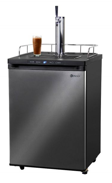 24" Wide Cold Brew Coffee Single Tap Black Stainless Kegerator-The Wine Cooler Club