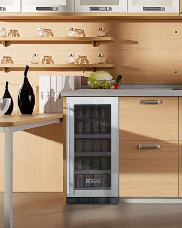 15" Wide FlexCount II Tru-Vino Stainless Steel Left and Right Hinge Beverage Center-Wine Coolers-The Wine Cooler Club