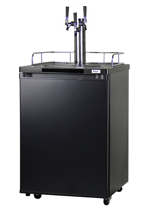 24" Wide Homebrew Triple Tap Black Kegerator-Kegerators-The Wine Cooler Club