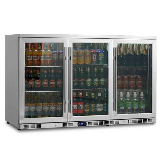 Kingsbottle 53 Inch Heating Glass 3 Door Large Beverage Refrigerator KBU328M-Wine Coolers-The Wine Cooler Club