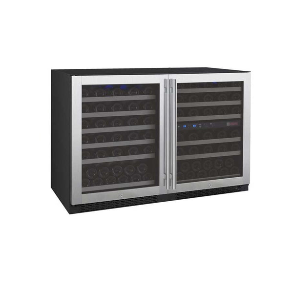 47 Wide FlexCount II Tru-Vino 112 Bottle Three Zone Stainless Steel Side-by-Side Wine Refrigerator - BF 3Z-VSWR5656-S20-Wine Coolers-The Wine Cooler Club