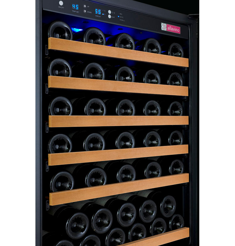 47" Wide FlexCount II Tru-Vino 112 Bottle Dual Zone Black Side-by-Side Wine Refrigerator - BF 2X-VSWR56-1B20-Wine Coolers-The Wine Cooler Club