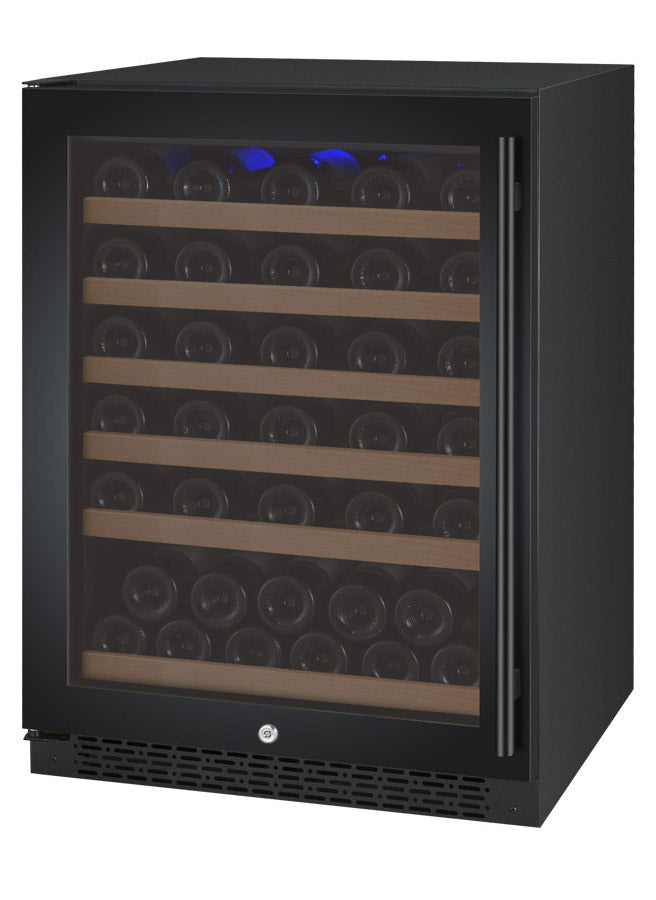 24" Wide FlexCount II Tru-Vino 56 Bottle Single Zone Black Left and Right Hinge Wine Refrigerator - AO VSWR56-1BL20, AO VSWR56-1BR20-Wine Coolers-The Wine Cooler Club