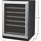 24" Wide FlexCount II Tru-Vino Series 56 Bottle Single Zone Stainless Steel Left and Right Hinge Wine Refrigerator-Wine Coolers-The Wine Cooler Club