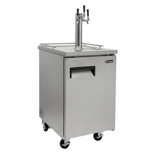 Kegco 24" Wide Homebrew Triple Tap All Stainless Steel Kegerator with Kegs HBK1XS-3K-Kegerators-The Wine Cooler Club