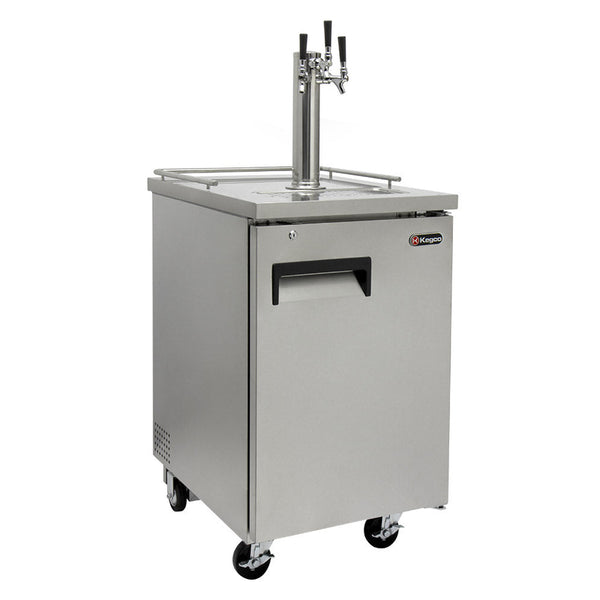 Kegco 24 Wide Homebrew Triple Tap All Stainless Steel Kegerator with Kegs HBK1XS-3K-Kegerators-The Wine Cooler Club