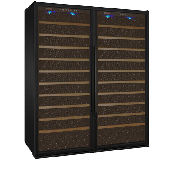 63 Wide Vite II Tru-Vino 554 Bottle Dual Zone Black Side-by-Side Wine Refrigerator - BF 2X-YHWR305-1B20-Wine Coolers-The Wine Cooler Club