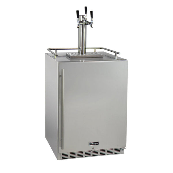 24 Wide Cold Brew Coffee Triple Tap All Stainless Steel Outdoor Built-In Right Hinge Kegerator-Kegerators-The Wine Cooler Club