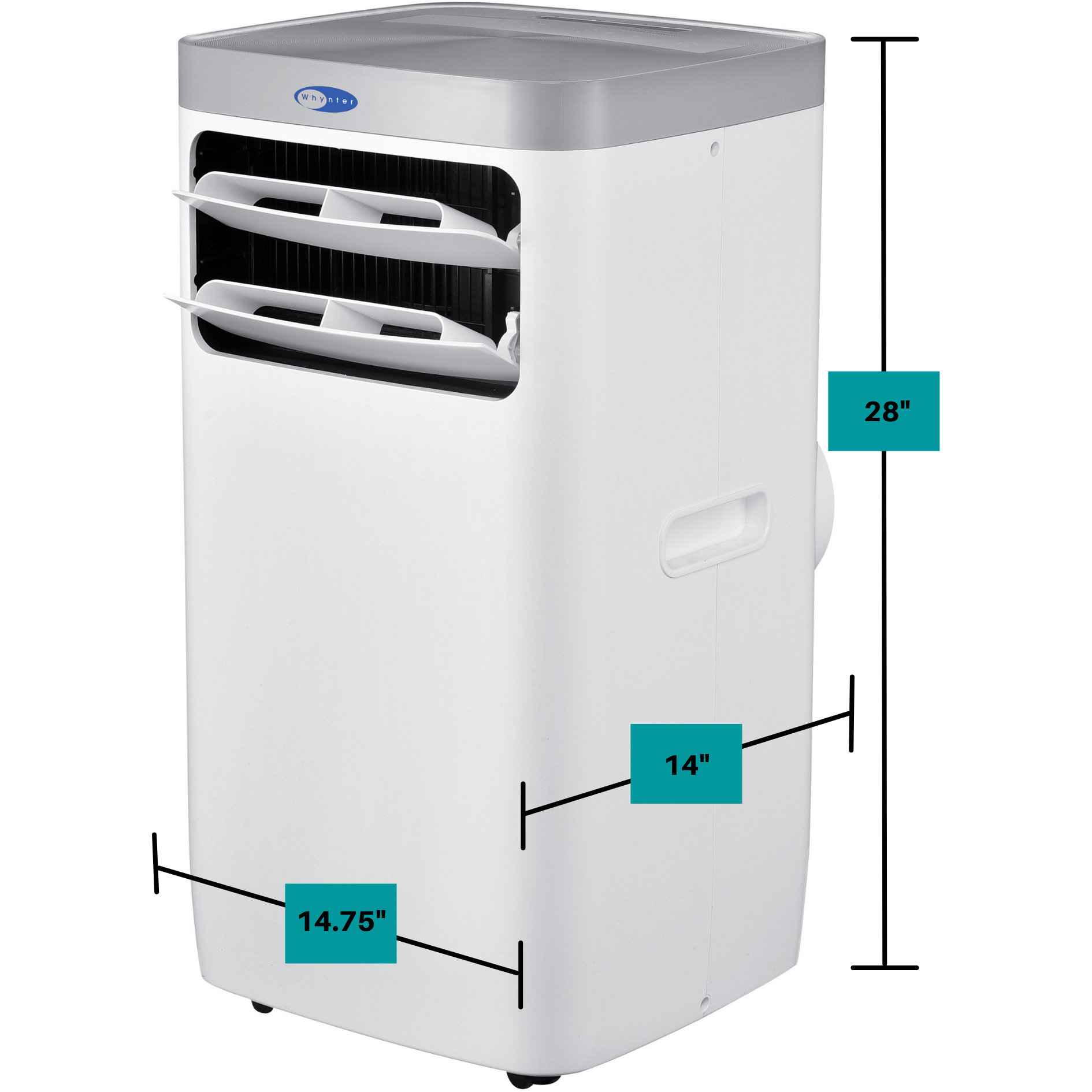Whynter Air Conditioners Whynter ARC-115WG 11,000 BTU (6,800 BTU SACC) Compact Portable Air Conditioner, Dehumidifier, and Fan with Remote Control, up to 400 sq ft in White/Grey