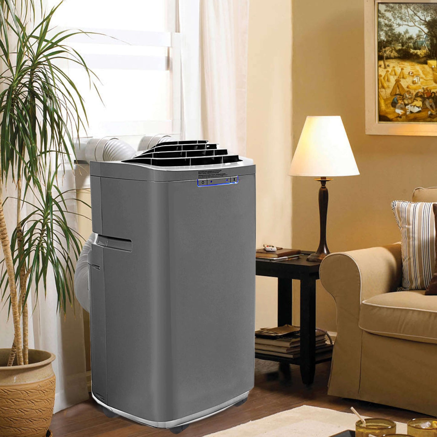 Whynter Air Conditioners Whynter ARC-131GD 13,000 BTU (6,345 BTU SACC) Dual Hose Cooling Portable Air Conditioner, Dehumidifier, and Fan with Activated Carbon Filter in Gray plus Storage bag for, up to 420 sq ft in Grey