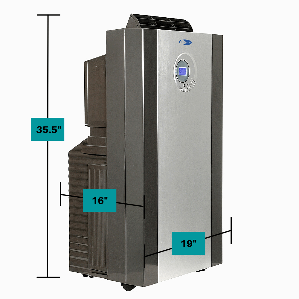 Whynter Air Conditioners Whynter ARC-143MX 14,000 BTU (8,351 BTU SACC) Dual Hose Cooling Portable Air Conditioner, Dehumidifier, and Fan with 3M Antimicrobial Filter and Storage Bag, up to 500 sq ft in Platinum/Black
