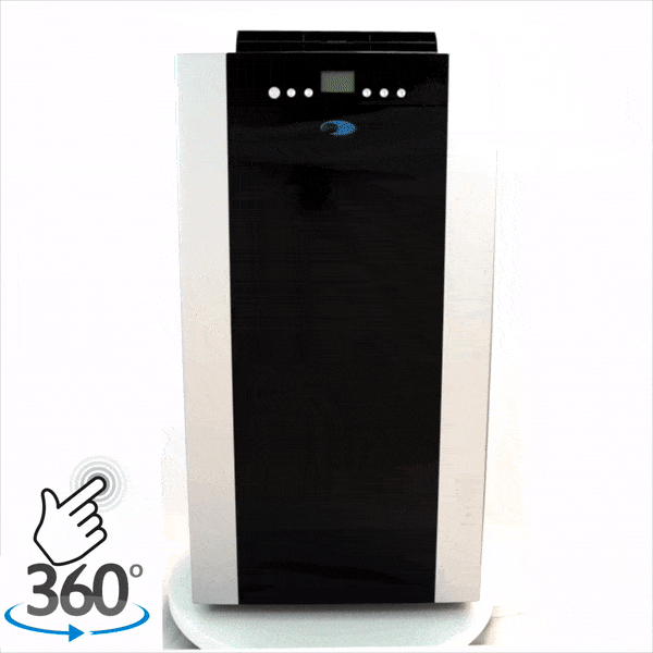 Whynter Air Conditioners Whynter ARC-14SH 14,000 BTU (9,000 BTU SACC) Dual Hose Cooling Portable Air Conditioner, Heater, Dehumidifier, and Fan with Activated Carbon Filter plus Storage bag, up to 500 sq ft in Platinum/Black