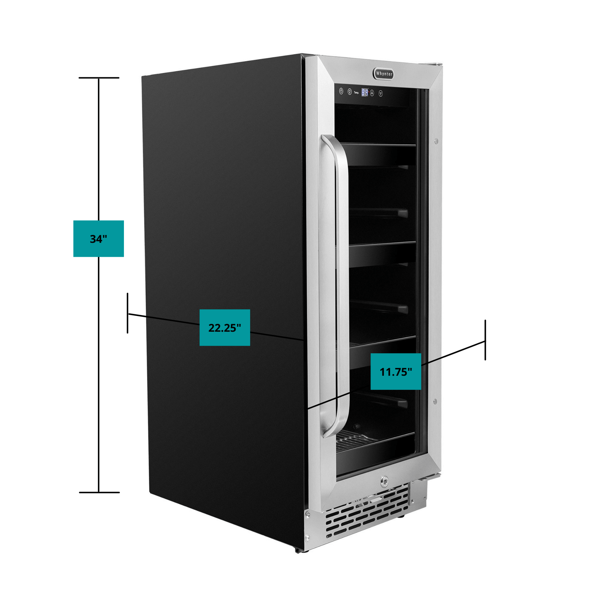 Whynter Beverage Fridge Whynter BBR-638SB 12 inch Built-In 60 Can Undercounter Stainless Steel Beverage Refrigerator with Reversible Door, Digital Control, Lock and Carbon Filter
