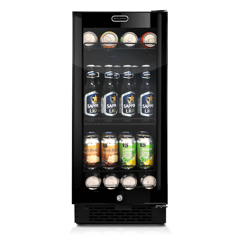 Whynter Beverage Fridge Whynter BBR-801BG Built-in Black Glass 80-can capacity 3.4 cu ft. Beverage Refrigerator